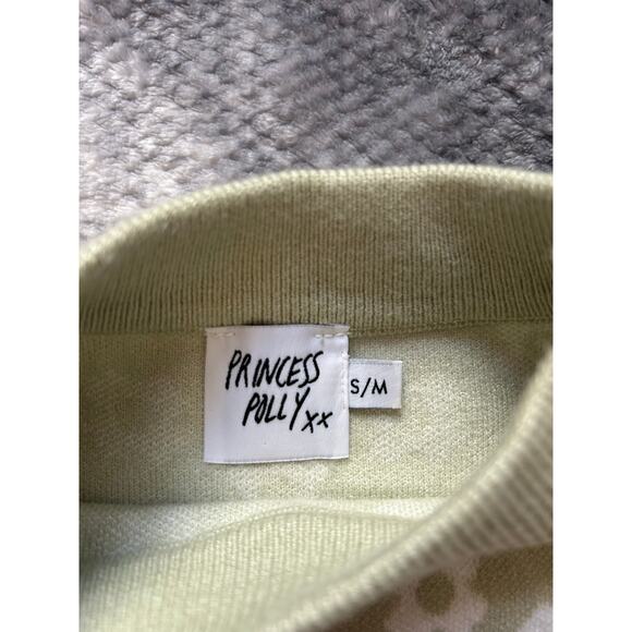 Princess Polly Ribbed Green Floral Mock Neck Pullover Sweater Size Small Medium - Picture 3 of 8